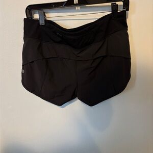 lululemon athletica Black Women's Athletic Shorts with Back Zipper Pocket